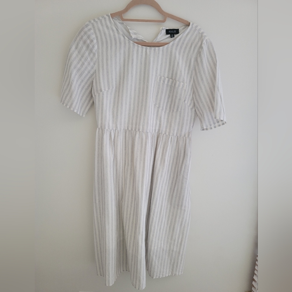 Cotton Grey striped Roolee dress